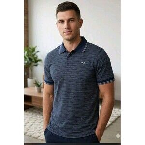 Princess Cruises Men's Polo Shirt Size S Striped Navy Blue New 100% Cotton